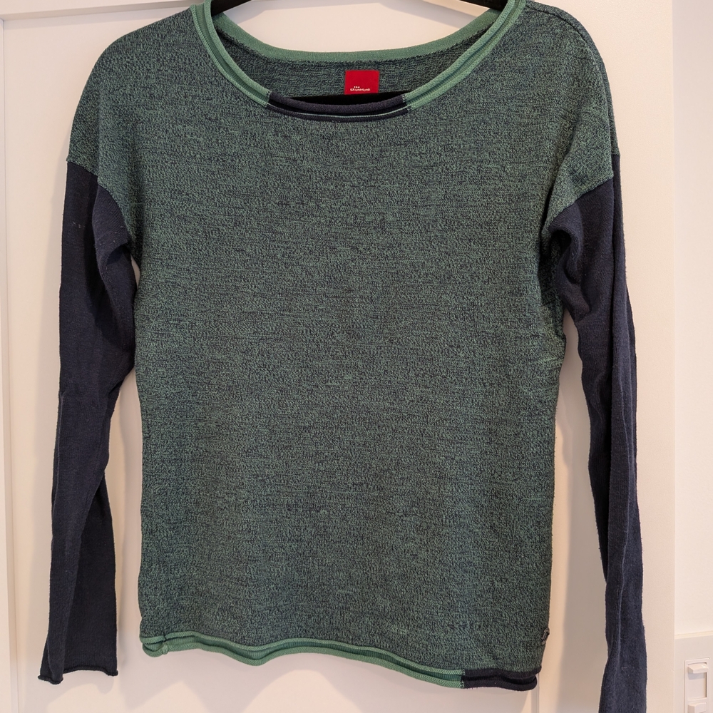Skunkfunk Two-Tone Green and Black Sweater